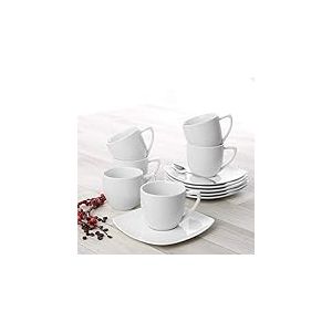 'Holst Porcelaine CF 003 FA5 Kit de café/Cappuccino Conform 0, 21 L avec FD 016, Plastique, Blanc, 16 x 16 x 8 cm, 6 unités