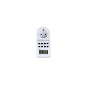 Minuterie électronique hebdomadaire avec Prise, Programmation de 7 Jours, Couleur Blanche, idéale pour contrôler Les appareils ménagers et économiser de l'énergie.
