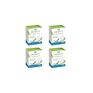 Organyc, Serviettes Hygieniques Avec Ailettes 100% Coton Bio Certifie - 4 Packs De 10 Serviettes (Total: 40 Unites)