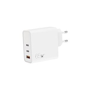 APM 65W Chargeur 3 Ports 2 USB-C USB-A, Charge Rapide, Type-C PD 3.0, Blanc, Compatible avec iPhone 15 Pro 14 13 12 iPad Apple Watch AirPod Samsung Galaxy S23 S22 Z Fold Flip, 570412