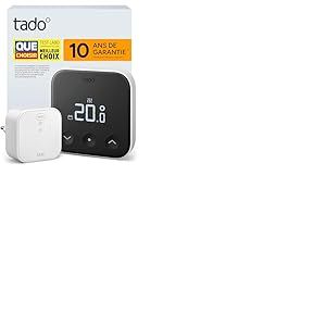 tado&deg; Smart Thermostat X, kit de d&eacute;marrage, thermostat c&acirc;bl&eacute; et Bridge X, commande via une application et une enceinte connect&eacute;e (Alexa, Siri, Google Assistant), pas compatible avec tado&deg; V3+