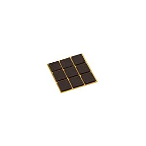 Metafranc Lot de 9 patins en feutre autocollants - 25 x 25 mm - Marron - Protection efficace de vos meubles et chaises - Pour sols délicats - 645146