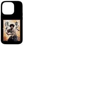 Guerrier Afro samouraï avec Katana Bold Puissant Art Femme Homme Coque pour iPhone 14 Pro