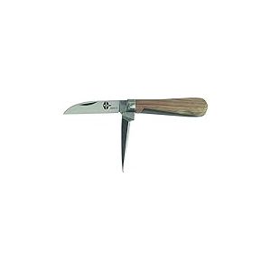 Kayser GmbH Couteau câble Pliant 2pcs Lame L.70mm AV.Manche Bois, Noir