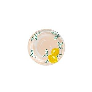 Talking Tables Lot de 12 assiettes en papier motif citron &ndash; Vaisselle jetable id&eacute;ale pour f&ecirc;tes d&rsquo;&eacute;t&eacute;, pique-nique, barbecue, garden party &ndash; Design color&eacute;, diam&egrave;tre 23 cm
