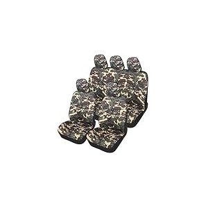 Auto Accessori Lupex A21 Housses de siège Auto universelles Avant et arrière (Ensemble Complet, Camouflage Vert)