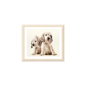 VERVACO Point De Croix Compté Kit Tableau Complet Set 2 CHIENS De Broderie Loisir Créatif Maison Decoration Cadeau DIY ca. 30 x 26 cm Counted Cross Stitch Embroidery