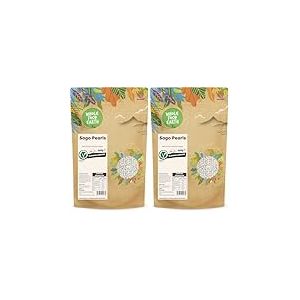 Wholefood Earth Perles de sagou - Naturelles - Sans OGM - V&eacute;ganes - Sans produits laitiers - Sans sucre ajout&eacute; - 500 g (Lot de 2)