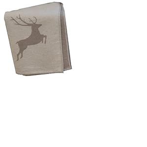 David Fussenegger Sylt Couverture en Coton Motif cerf Filz