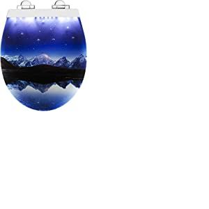 Cornat KSDSC360 Abattant WC « Geneva Light » - Éclairage LED doux la nuit - Avec capteur acoustique - Fonction Quick up & Clean - Système d'abaissement automatique - Montage confortable par le haut -