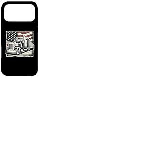 Camionneur Semi-remorque Big Rig Drapeau am&eacute;ricain conducteur de Camion Coque pour iPhone 17 Pro Max
