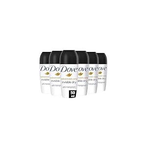 DOVE - Déodorant Femme Advanced Care Invisible Dry - Bille Anti-transpirant - 48h de protection - Minimise les traces blanches (lot de 6x 50 ml)