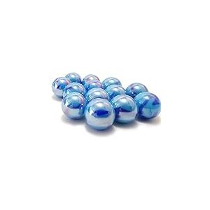 MaRécréation-30 Billes Luxe & Brillance en Verre à Collectionner, SKU-Bleu-de-Chine, 16 mm
