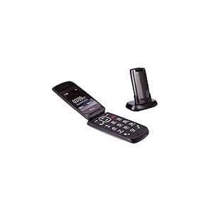 TTfone Star- Téléphone Mobile à Clapet et à Grosses Touches Facile à Utiliser Sans Carte SIM (Gris)