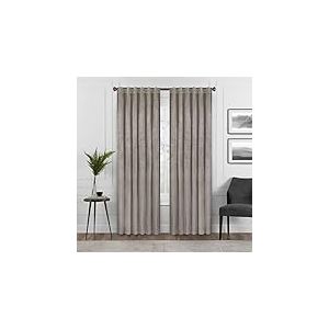 Eclipse Harper Rideaux en Velours avec Passe-Tringle pour Chambre à Coucher, Panneau Simple, 127 x 213,4 cm, Champignon