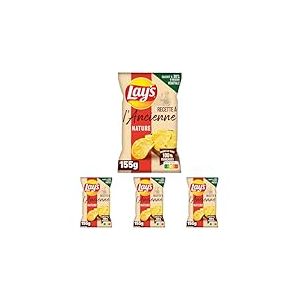 Lay's Chips Recette à l Ancienne Nature, 155g (Lot de 4)