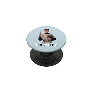 Serveur d'autel Traditionnel Latin en Soutane et Surplis PopSockets PopGrip Adhésif