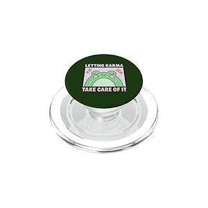 Grenouille Kawaii Laissant Karma s'en occuper PopSockets PopGrip pour MagSafe