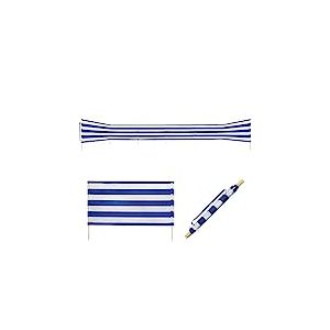 Idena 50058 – Pare-Vent env. 800 x 80 cm, Bleu et Blanc, avec Sangle de Transport et Sangles de Fixation pour Plage, Camping et Jardin