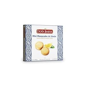 Doña Jimena - Mini Mantecados au Citron, Texture Crémeuse, Qualité Suprême, Artisanal, Naturel, Recette Traditionnelle, Cadeau de Noël, Sans Huile de Palme, Emballage Individuel, 430 Grammes