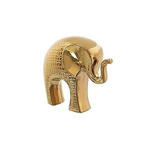 DRW Figurine d'un éléphant en céramique dorée 27 x 11 x 25 cm