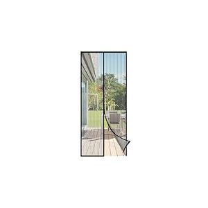 Sekey Moustiquaire Porte Anti-Mouche Sécurité - Aimants Puissants, 90x220 cm, Sans Perçage, Balcon, Translucide, Anti-déchirure, Hydrofuge - Velcro 4cm, Non Rétrécissable, Noir