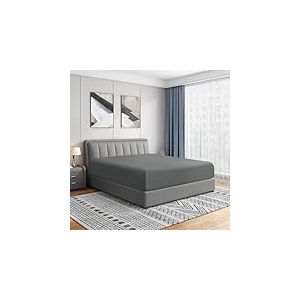 Cathay Home Drap-Housse Ultra Doux, brossé Double, Infroissable, Anti-décoloration, Drap-Housse à Poches très Profondes de 53,3 cm, Convient aux Matelas de 48,3 à 58,4 cm d'épaisseur (très Grand lit