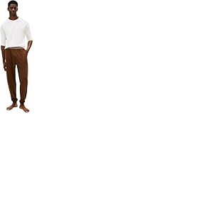 Tommy Hilfiger Ensemble Pyjama Homme Jersey PJ Set Cuffed Long, Marron (Legacy Brown), L