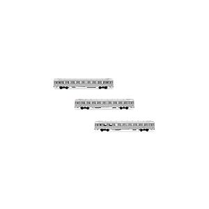 Jouef - HJ4174 - SNCF, Pack de 3 Voitures Courtes Dev INOX, A8 myfi 1&Egrave;re Cl, A3B5 myfi 1&Egrave;re, 2&Egrave;me Cl, Barre B5Smyfi, &Eacute;p. IIIA, Mat&eacute;riel Roulant pour Autocars