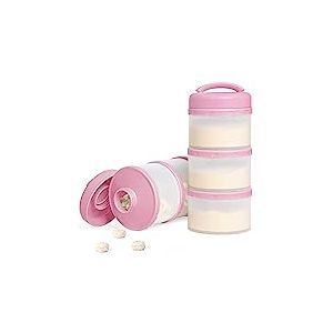 Termichy Boîte Doseuse à Poudre de Lait empilable, Paquet de 2 (bébé rose)