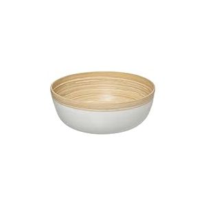 Well Home Saladier en bois de bambou Blanc Ø30 x 12 cm