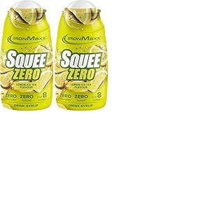 IronMaxx SqueeZero - Sirop sans sucre & zero calorie, Citron Ice Tea 65ml | Boisson sans sucre au go&ucirc;t rafra&icirc;chissant | Pr&eacute;pare jusqu&rsquo;&agrave; 8 litres de boisson zero sucre (Lot de 2)