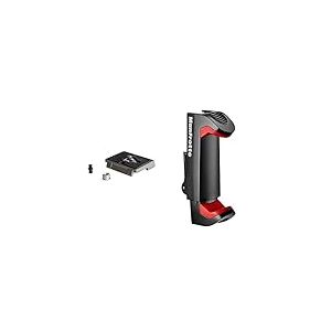 Manfrotto 200PL, Plaque de dégagement Rapide avec vis 1/4 Pouce, Compatible avec DSLR, Appareil Photo Compact, sans Miroir & MCPIXI - Pince Universelle pour Smartphone, Version Pro