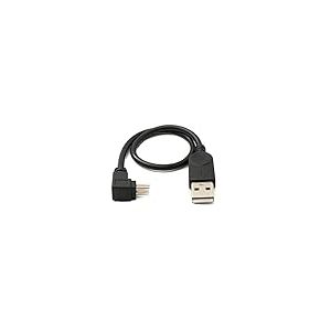 System-S C&acirc;ble USB 2.0-30 cm - Mini B femelle vers type A m&acirc;le - Adaptateur coud&eacute; - Noir