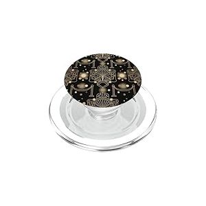 &OElig;uvre d'art inspir&eacute;e de la Vie Nocturne Art d&eacute;co avec des Motifs g&eacute;om&eacute;triques &eacute;l&eacute;gants PopSockets PopGrip pour MagSafe