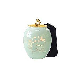 LINES ARTE Urnes funéraires décoratives en céramique de Taille Moyenne pour Cendres humaines - 17 x 13 cm - Urnes funéraires décoratives pour Cendres d'adultes