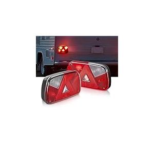 VEVOR Feux de Remorque 2PCs 12 V, Feux Arri&egrave;re/Stop/Clignotant/de Plaque d'Immatriculation/de Recul/Antibrouillard, Kit d'&Eacute;clairage de Remorque &Eacute;tanche avec Faisceau de C&acirc;bles, pour Camping-car