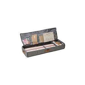 LOVE IT STORE IT - Premium - Sac de Rangement pour Papier Cadeau avec Compartiments pour Rubans et Accessoires, Organisateur de Qualit&eacute; Sup&eacute;rieure - 90x30x12 cm - Gris