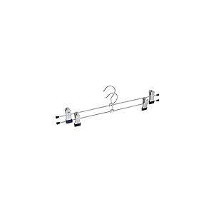 WENKO Cintres à Pinces Snap 40 - Set de 2 cintres pour vêtements, Clips coulissants, Métal chromé, 40 x 10.5 x 2.5 cm, Argent Brillant