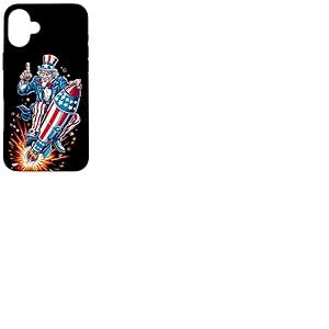 Fus&eacute;es patriotiques pour Les Amateurs d'espace et de Feux d'artifice en Couleur am&eacute;ricaine Coque pour iPhone 16 Plus