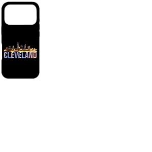 The Land Night Downtown Cleveland Skyline Art Ohio Downtown Coque pour iPhone 17 Pro