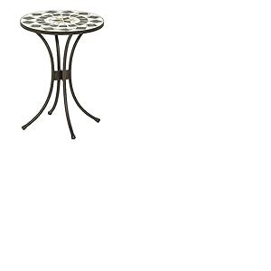 Dehner Tabouret à Fleurs Diana, Ø 41 cm, Hauteur 54 cm, métal, Aspect mosaïque, Marron/Gris/Blanc