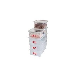 SUNDIS View Box, boîtes de rangement plastique avec couvercle, lot de 9, 24l, superposables et empilables, idéales pour ranger les armoires, le bureau, la buanderie, la salle de bain