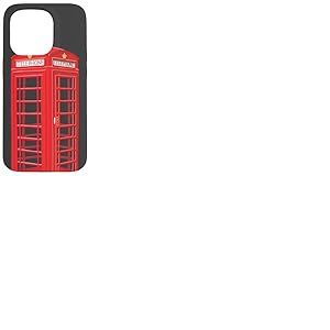Cabine téléphonique anglaise, dessin à la main Coque pour iPhone 15 Pro