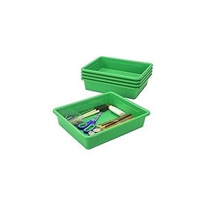 Storex Lot de 5 Plateaux de Rangement, Format Lettre, 25,4 x 33 x 7,6 cm, Vert (62520U05C)