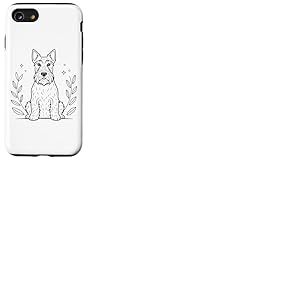 Line Art Scottish Terrier Minimalist Coque pour iPhone SE (2020) / 7/8