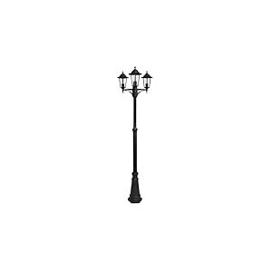 Lampadaire extérieur en aluminium IP44 réglable en hauteur, dimensions 220 x 62 x 62 cm, idéal pour l'éclairage de jardins et d'espaces extérieurs.