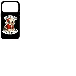 Chien de Berger Anglais « I Believe in Santa Paws » Coque pour iPhone 17 Pro
