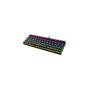 DELTACO Gaming DK430 Clavier m&eacute;canique Gaming (&eacute;clairage RVB, 60%, commutateurs Rouges, Disposition Allemande QWERTZ) Noir