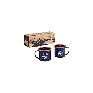 Gentlemen's Hardware GEN323 Set à expresso en émail Bleu marine/orange